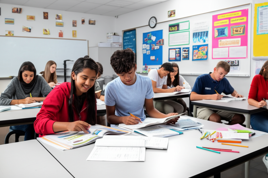 教室で学ぶ子どもたち